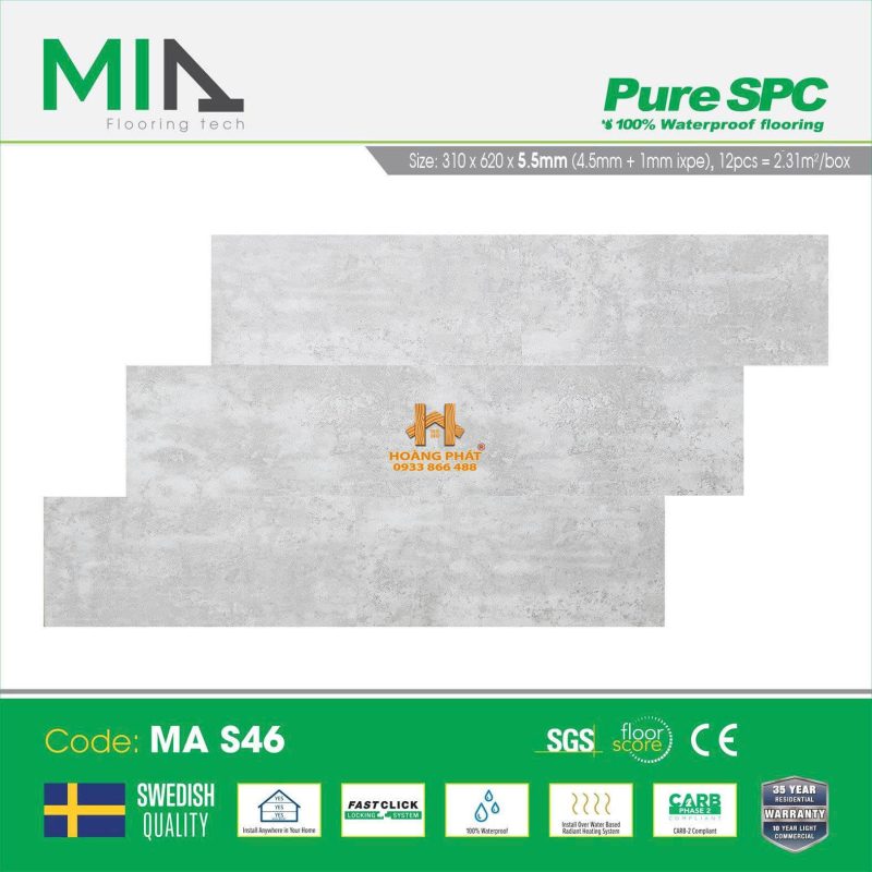 Sàn Nhựa Hèm Khóa MIA MA-S46 5.5mm