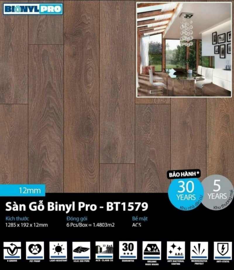 Sàn gỗ Binyl Pro nhập khẩu Đức BT1579