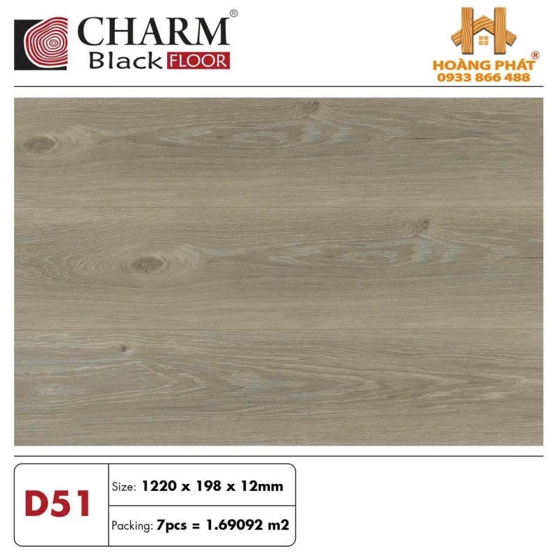 Sàn Gỗ Charm Wood Cốt Đen 12mm D50