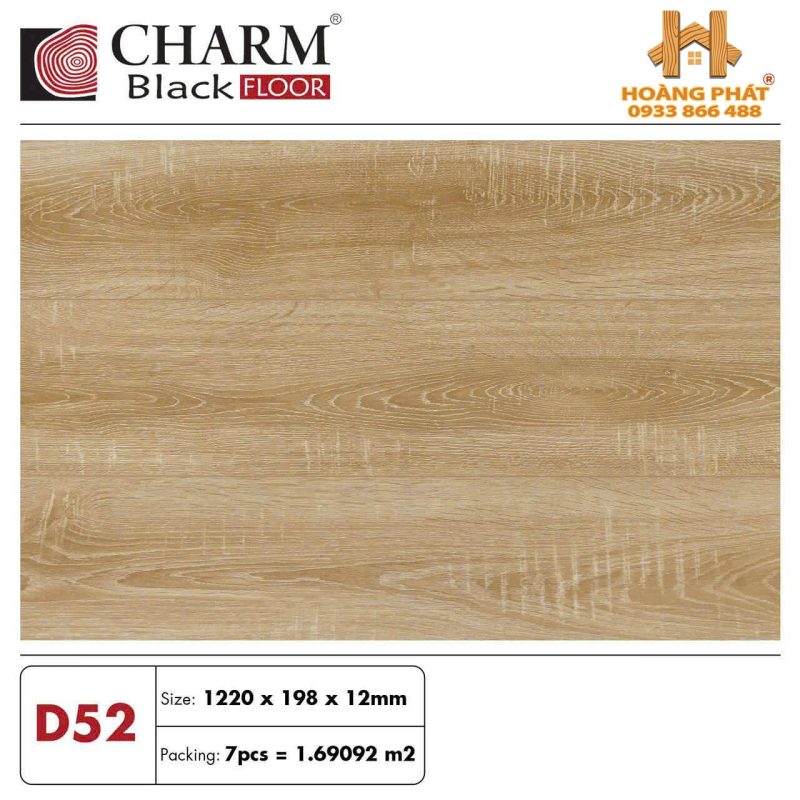 Sàn Gỗ Charm Wood Cốt Đen 12mm D52