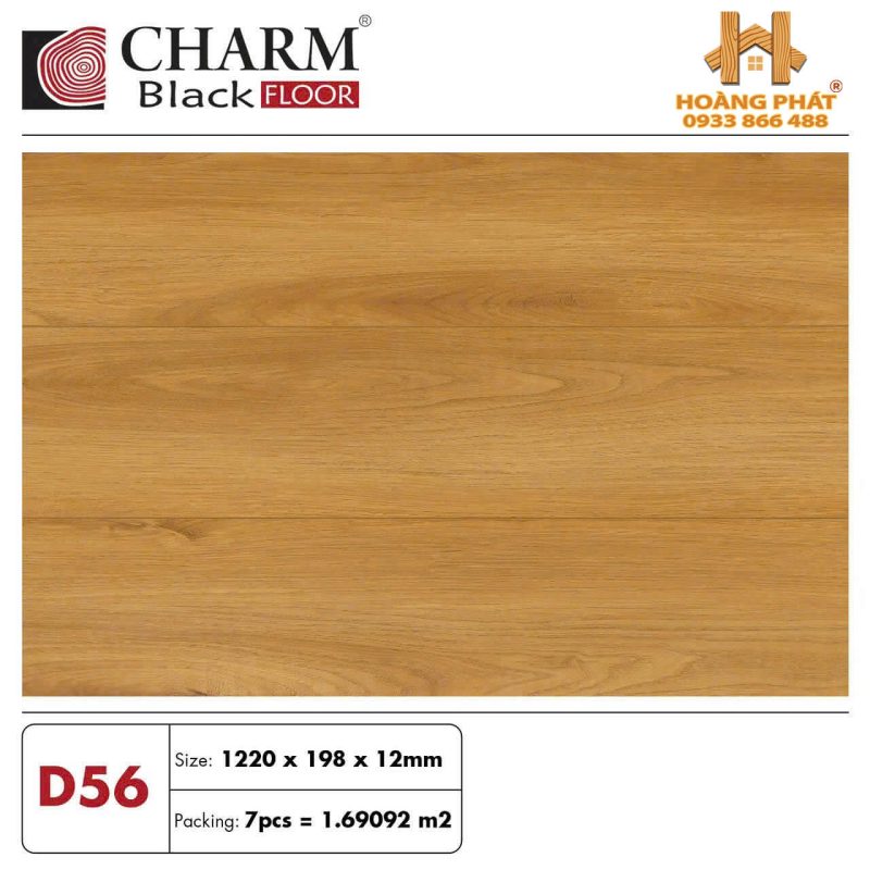 Sàn Gỗ Charm Wood Cốt Đen 12mm D56