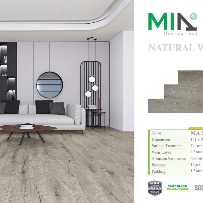 Sàn Nhựa Hèm Khóa MIA MA3705 5.7mm Đế Cao Su