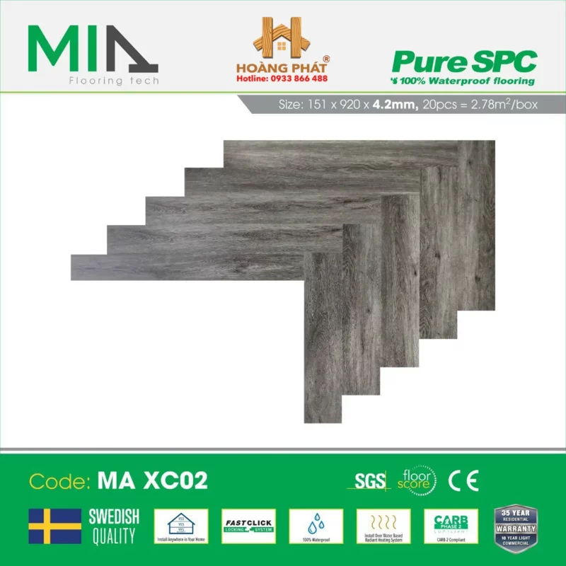 Sàn Nhựa Xương Cá MIA MA-XC02 4.2mm