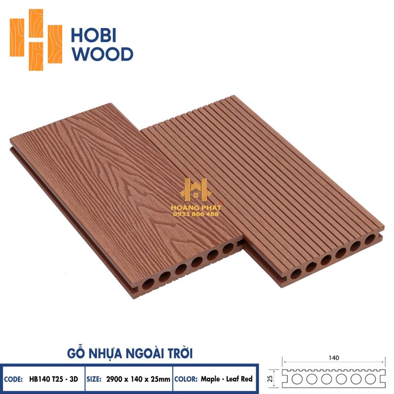 Sàn Gỗ Nhựa Ngoài Trời Hobi Wood Lỗ Tròn