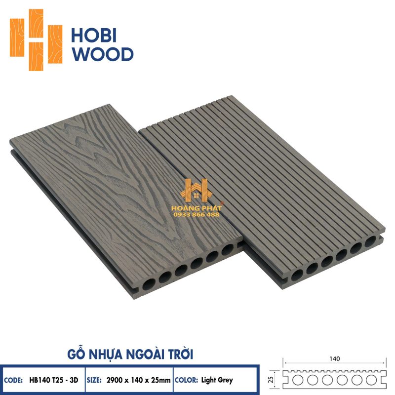 Sàn Gỗ Nhựa Ngoài Trời Hobi Wood Lỗ Tròn