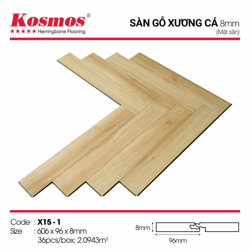 sàn gỗ công nghiệp Kosmos xương cá 8mm X15-1