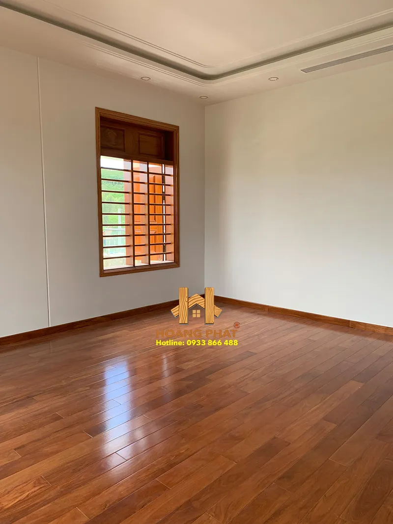Hoàn thiện lắp đặt công trình sàn gỗ gõ đỏ nam phi nhà anh Minh Phú Yên