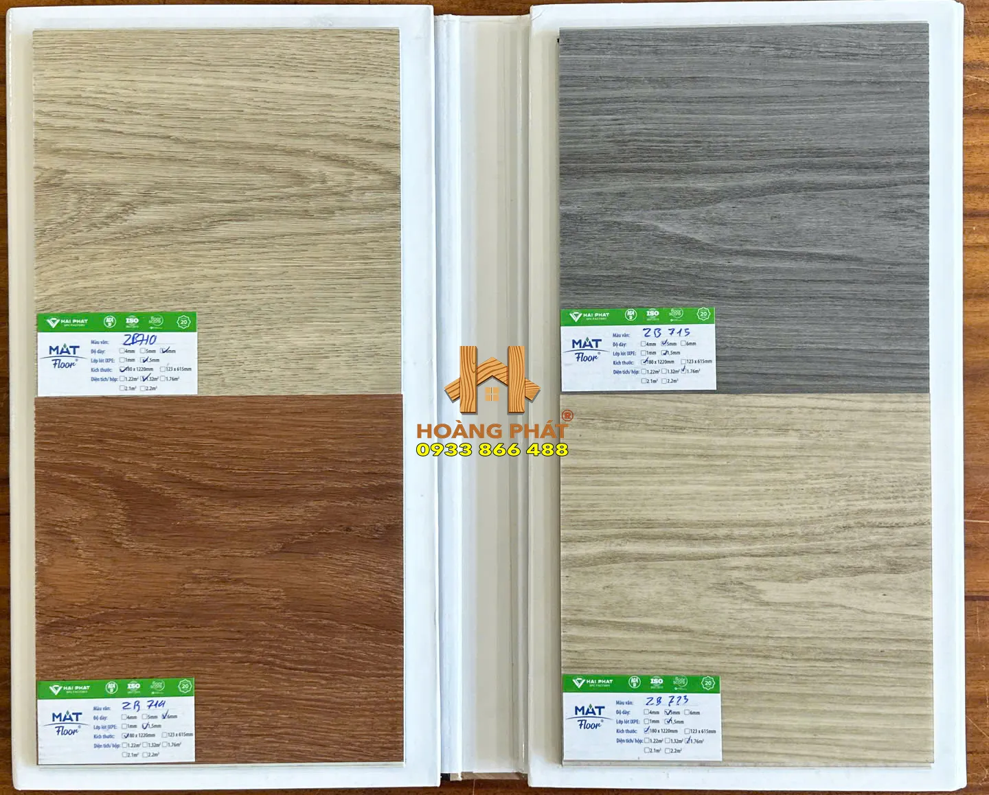 Sàn Nhựa Hải Phát Mat Floor ZB717 3 Bảng màu sàn nhựa hải phát