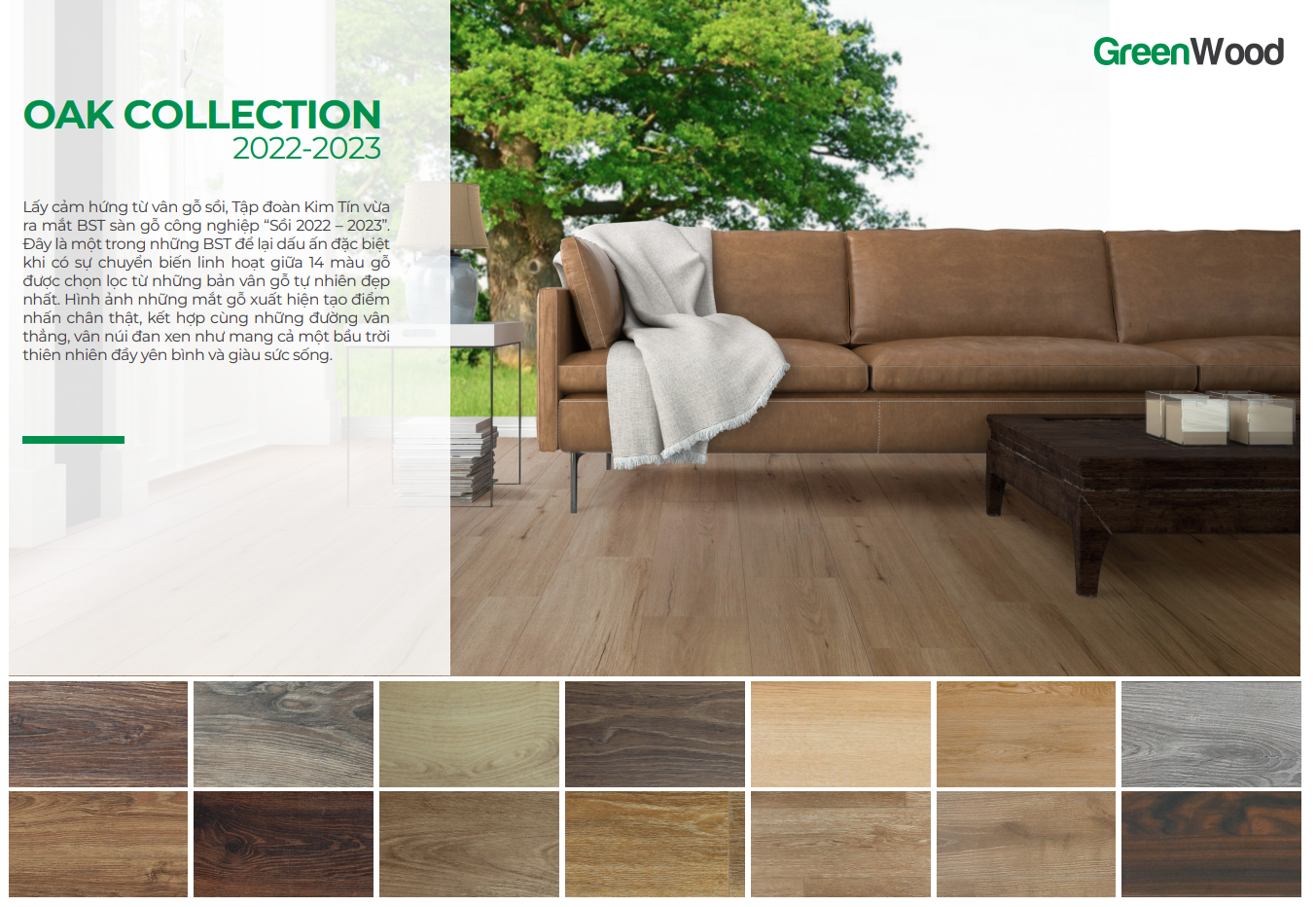 Bộ sưu tập 14 mã màu nổi bật & ấn tượng của sàn gỗ GreenWood
