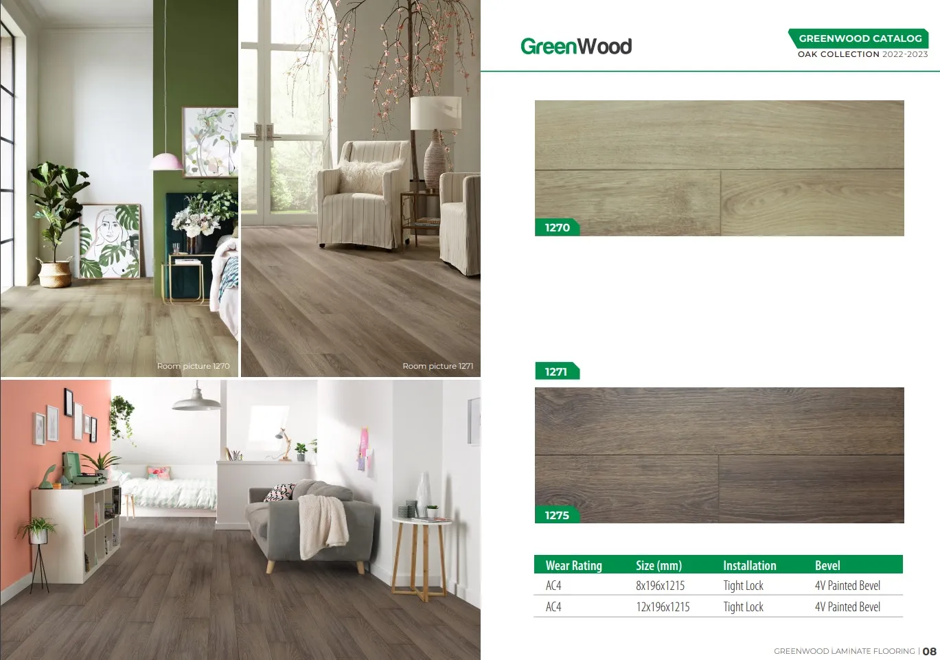 Bộ sưu tập 14 mã màu của sàn gỗ GreenWood