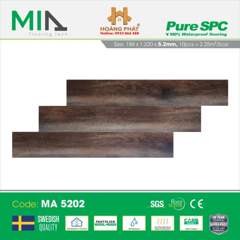 Sàn Nhựa Hèm Khóa MIA MA5202