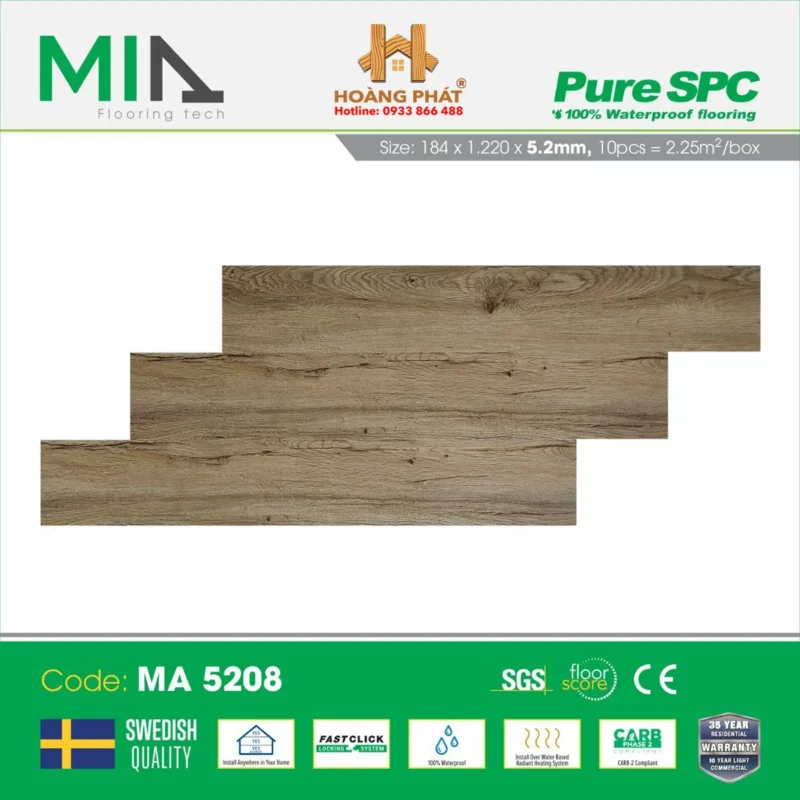 Sàn Nhựa Hèm Khóa MIA MA5208