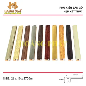 nẹp nhôm f kết thúc sàn gỗ - màu vân gỗ