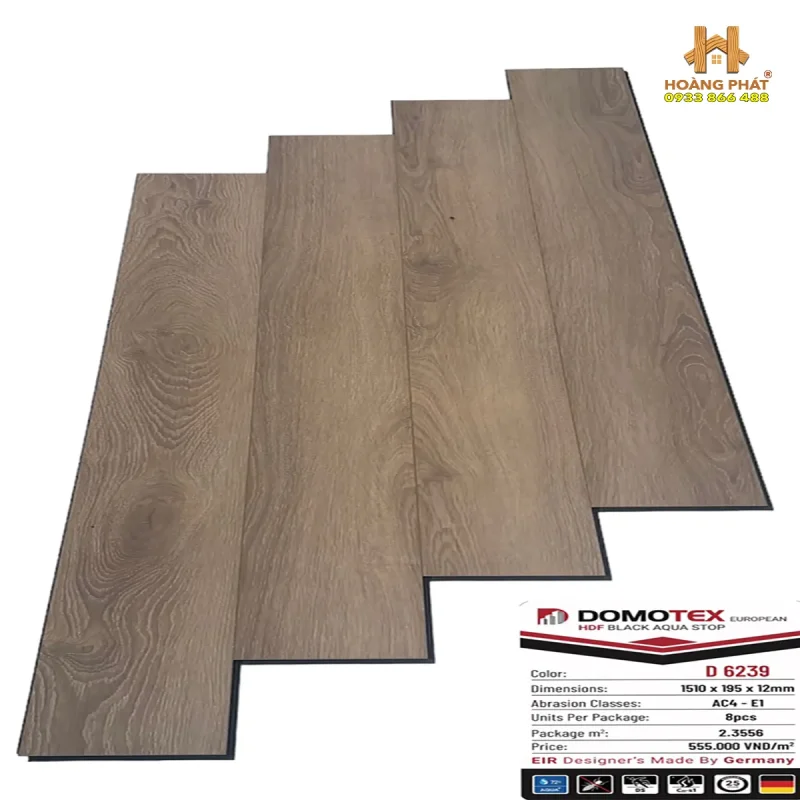 Sàn Gỗ Domotex Cốt Đen 12mm D 6239