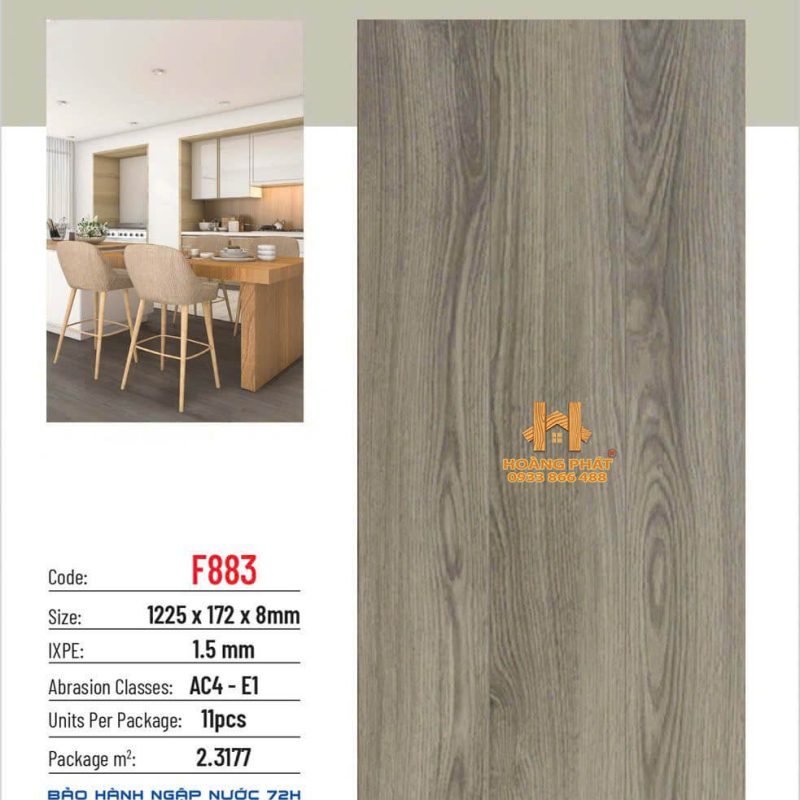 Sàn Gỗ Fortune Aqua 8mm F883