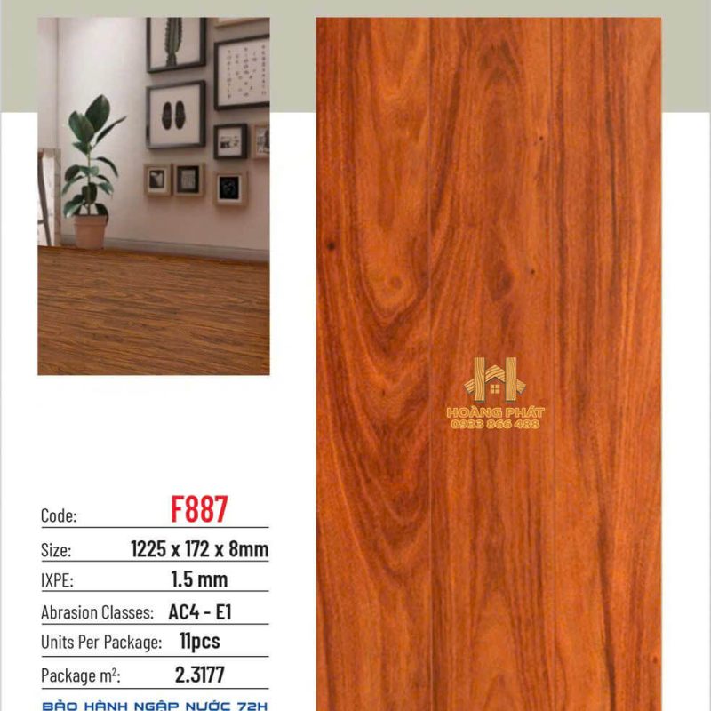 Sàn Gỗ Fortune Aqua 8mm F887