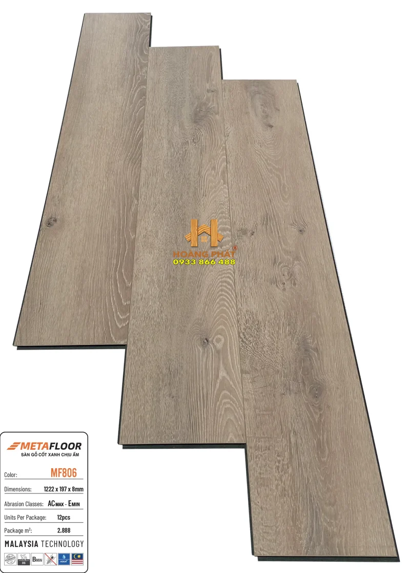 Sàn Gỗ Meta Floor Cốt Xanh MF806