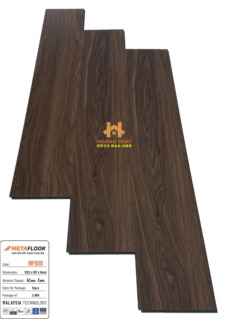 Sàn Gỗ Meta Floor Cốt Xanh MF808