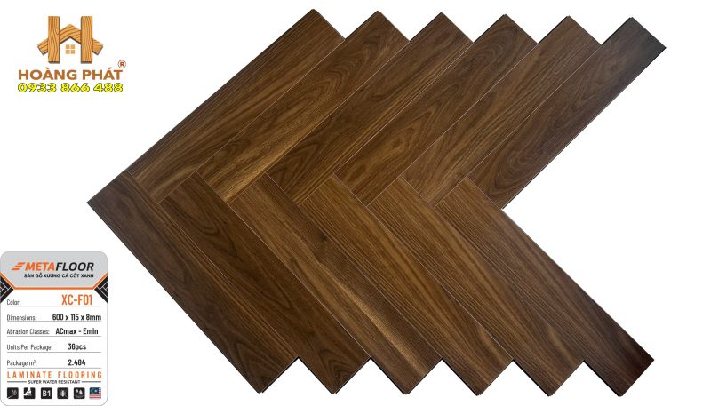 Sàn Gỗ Meta Floor Cốt Xanh Xương Cá XC-F01