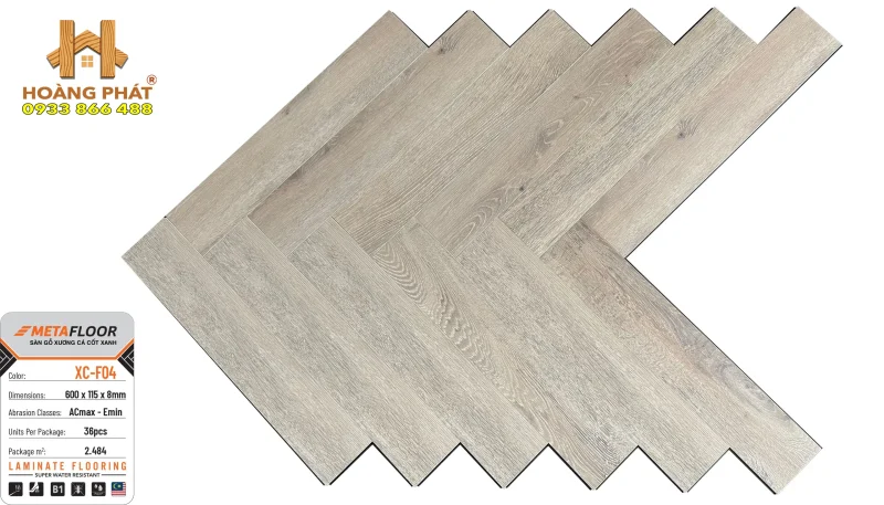 Sàn Gỗ Meta Floor Cốt Xanh Xương Cá XC-F04