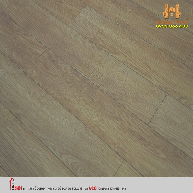 Sàn Gỗ OneBlack Cốt Đen 12mm W033