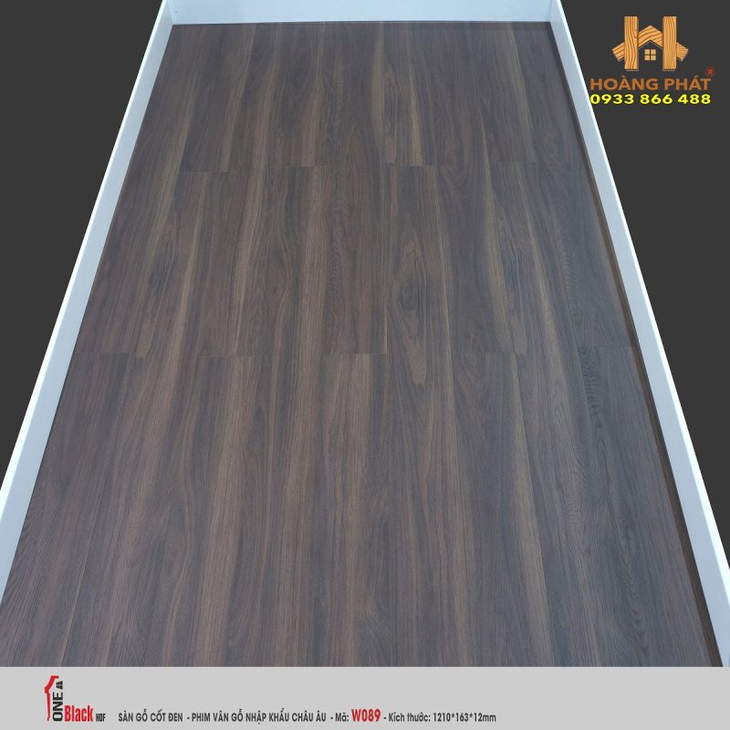 Sàn Gỗ OneBlack Cốt Đen 12mm W089