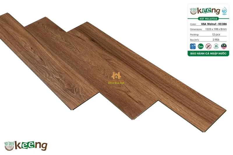 Sàn Gỗ Keeng Cốt Xanh KE386