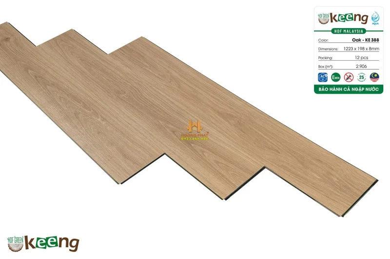 Sàn Gỗ Keeng Cốt Xanh KE388