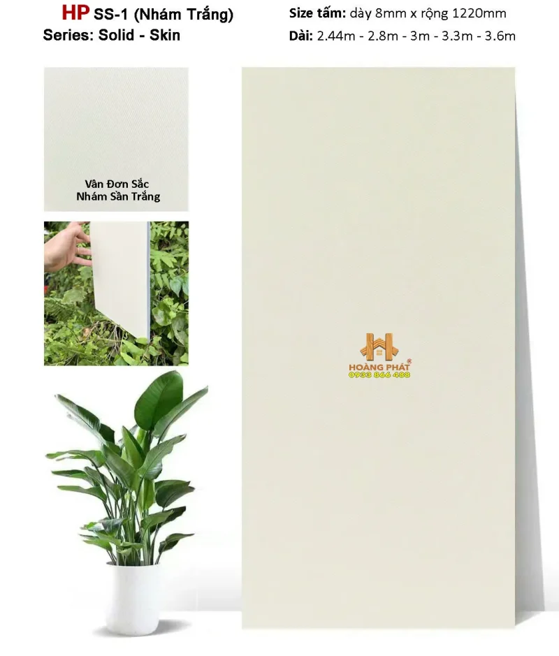 Tấm Ốp Than Tre Màu Đơn Sắc Mịn Nhám SS-1