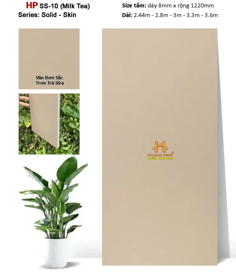 Tấm Ốp Than Tre Màu Đơn Sắc Mịn Nhám SS-10