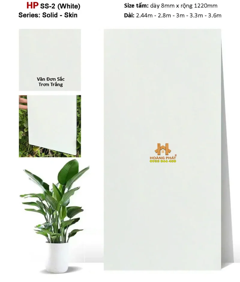 Tấm Ốp Than Tre Màu Đơn Sắc Mịn Nhám SS-2
