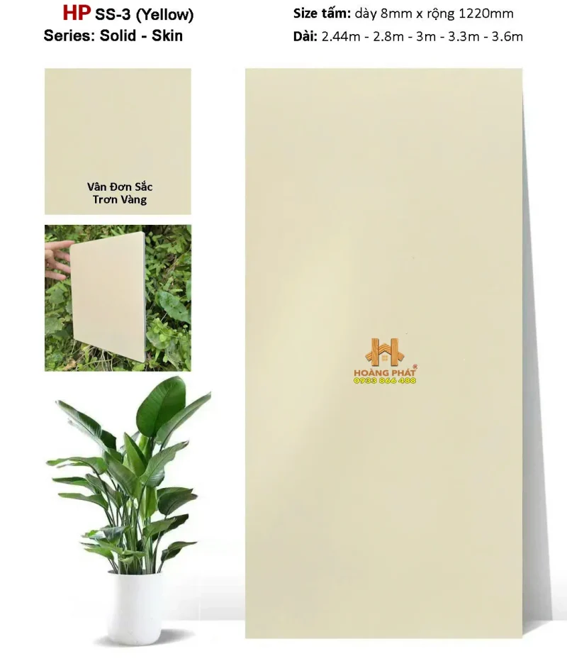 Tấm Ốp Than Tre Màu Đơn Sắc Mịn Nhám SS-3