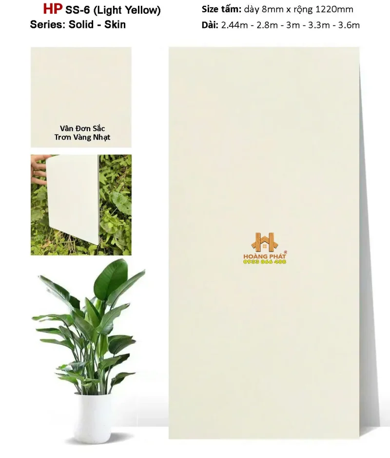 Tấm Ốp Than Tre Màu Đơn Sắc Mịn Nhám SS-6
