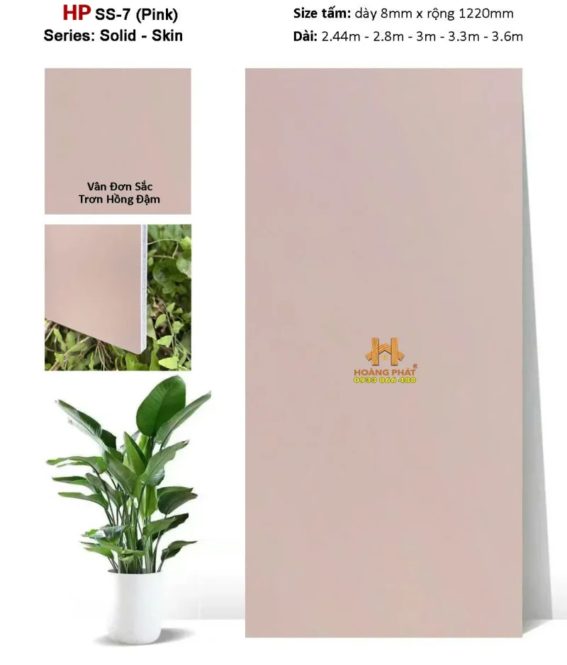 Tấm Ốp Than Tre Màu Đơn Sắc Mịn Nhám SS-7