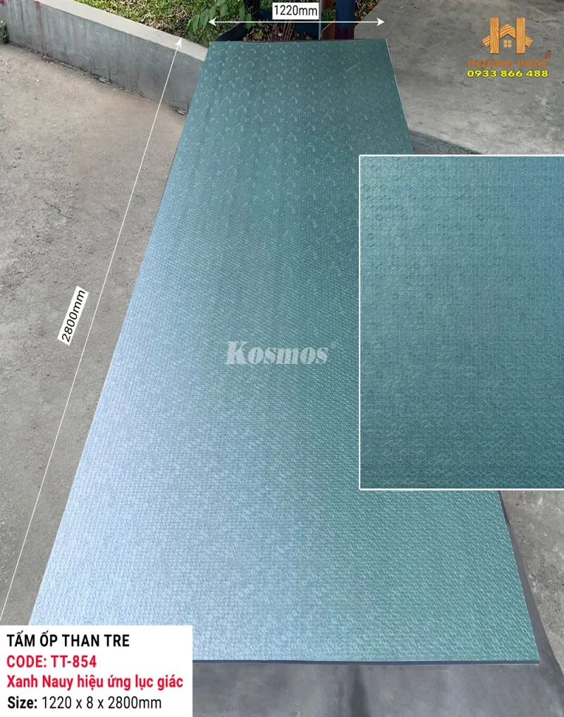 Tấm Ốp Than Tre 8mm Vân Vải Canvas Chống Xước TT-854