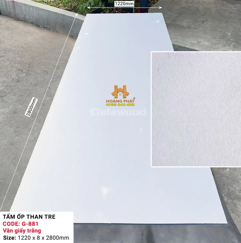 Tấm Ốp Than Tre Galawood 8mm Vân Giấy G-881