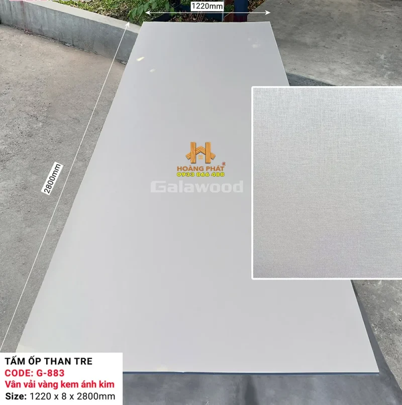 Tấm Ốp Than Tre Galawood 8mm Vân Vải G-883
