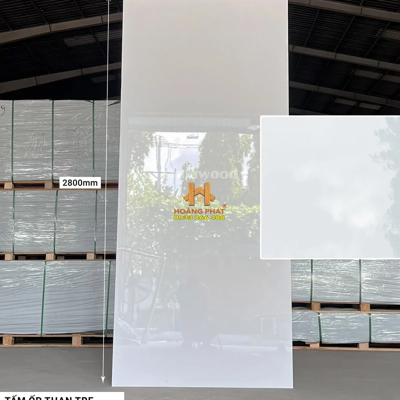 Tấm Ốp Than Tre Galawood 8mm Trắng PET G-885