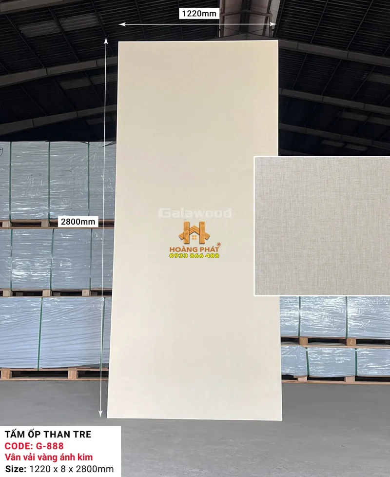 Tấm Ốp Than Tre Galawood 8mm Vân Vải G-888