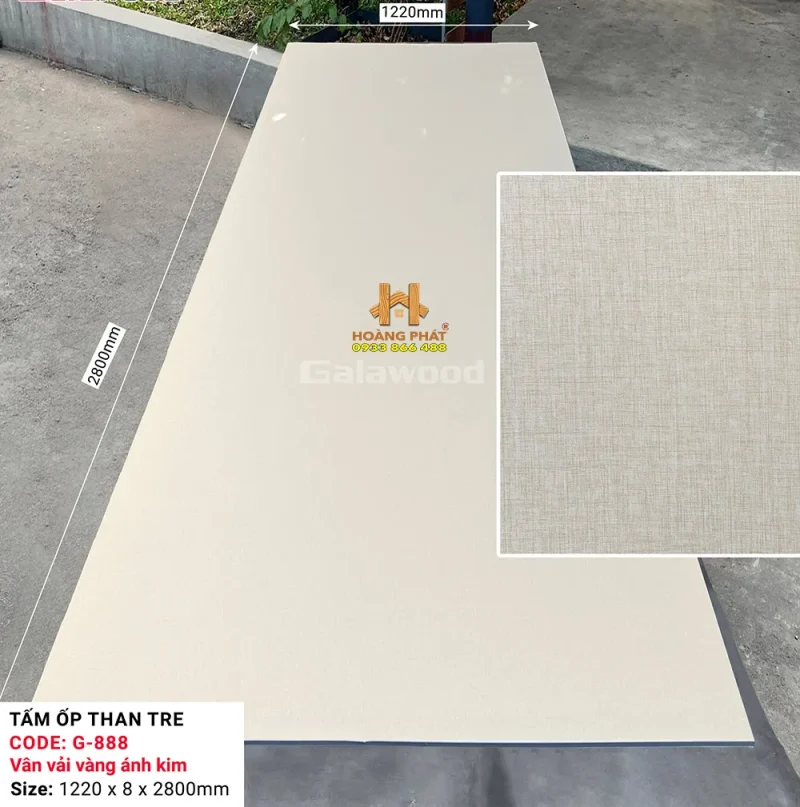 Tấm Ốp Than Tre Galawood 8mm Vân Vải G-888