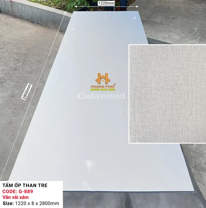 Tấm Ốp Than Tre Galawood 8mm Vân Vải G-889