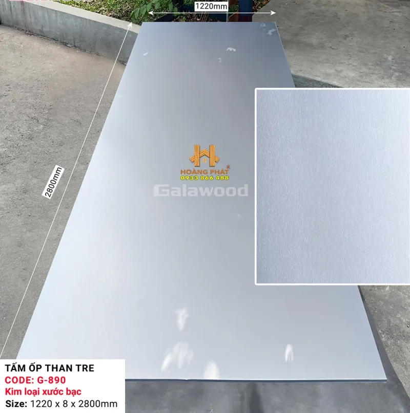 Tấm Ốp Than Tre Galawood 8mm Vân Kim Loại G-890