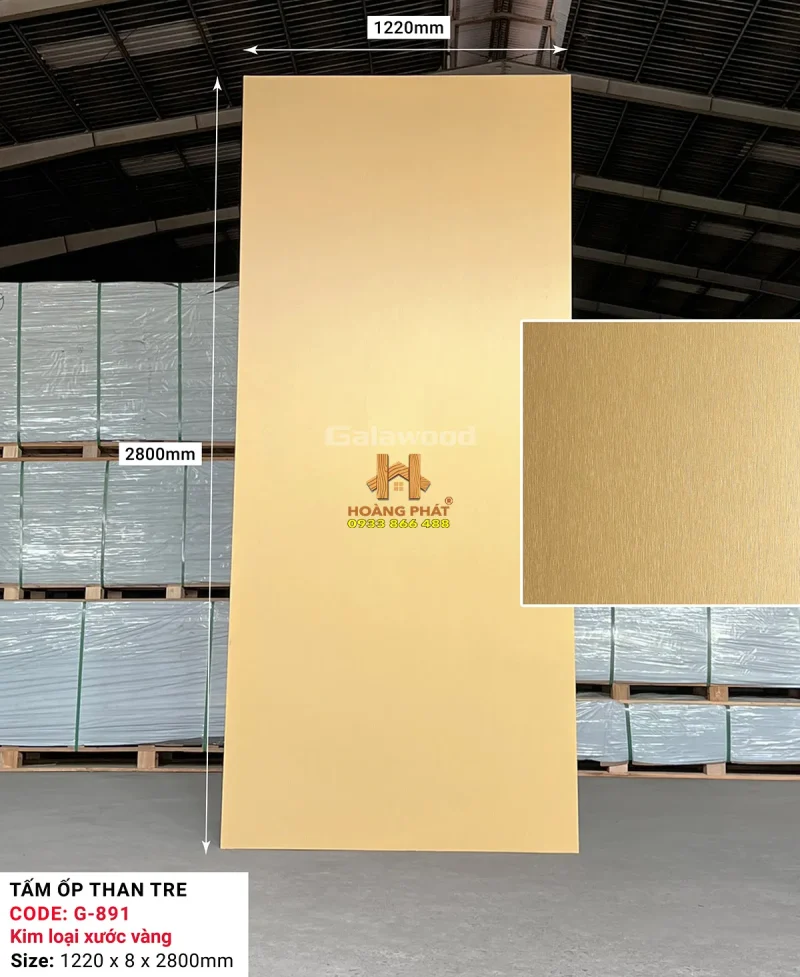 Tấm Ốp Than Tre Galawood 8mm Vân Kim Loại G-891