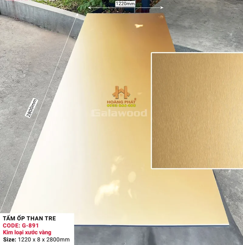 Tấm Ốp Than Tre Galawood 8mm Vân Kim Loại G-891