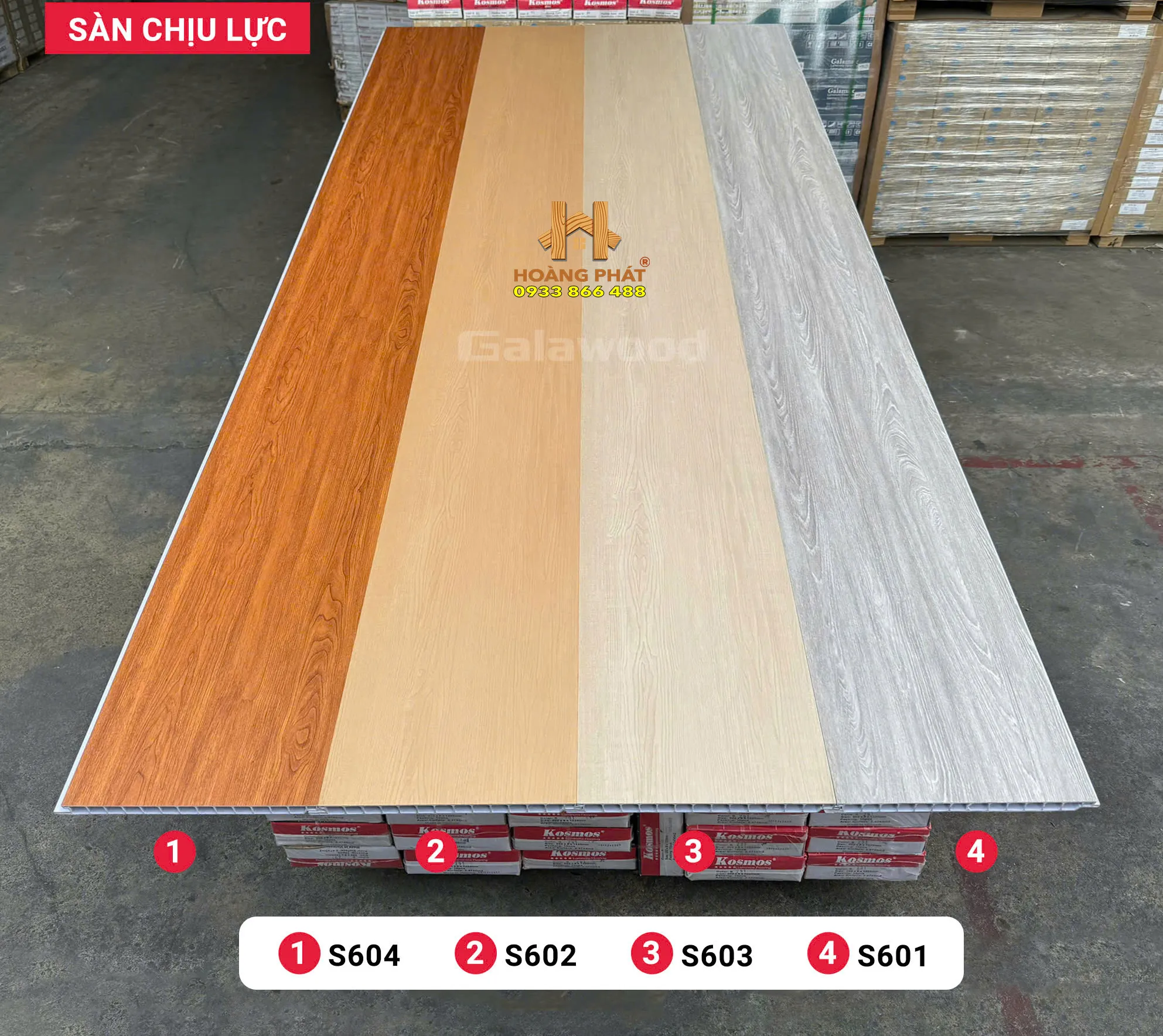 Sàn Nhựa Chịu Lực Galawood S602 1 Bộ Sưu Tập Mã Màu Sàn Nhựa Chịu Lực