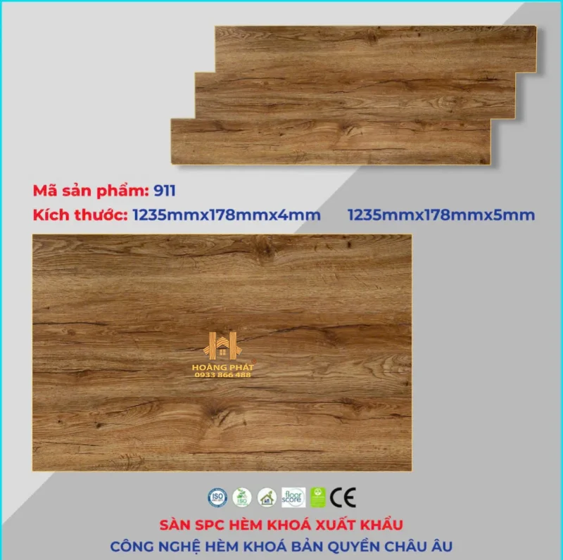 Sàn Nhựa Hoàng Phát Đế Cao Su HP-911