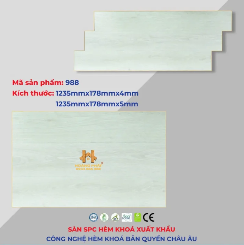 Sàn Nhựa Hoàng Phát Đế Cao Su HP-988