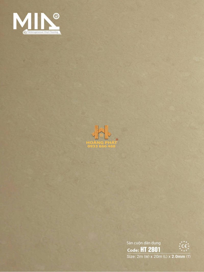 Sàn Vinyl Cuộn Dân Dụng Heterogeneous 2.0mm HT 2801