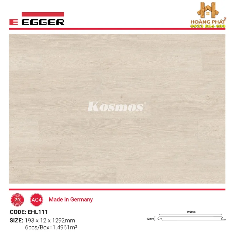 Sàn Gỗ Egger Đức 12mm EHL111