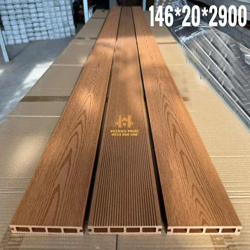 Sàn Gỗ Nhựa Ngoài Trời Dày 20mm màu Cafe, Teak